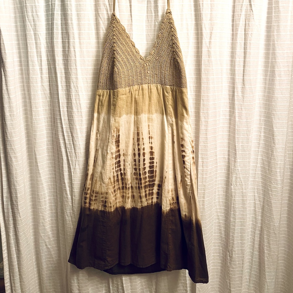 Tie Dye and Crochet Halter Dress